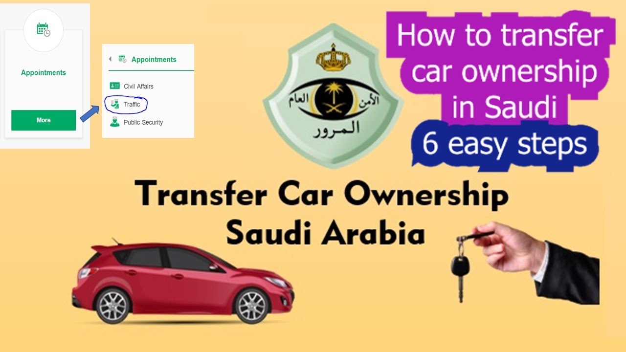 Easy steps to transfer car sponsorship offline, How to take appointment for CR printing in SAUDI