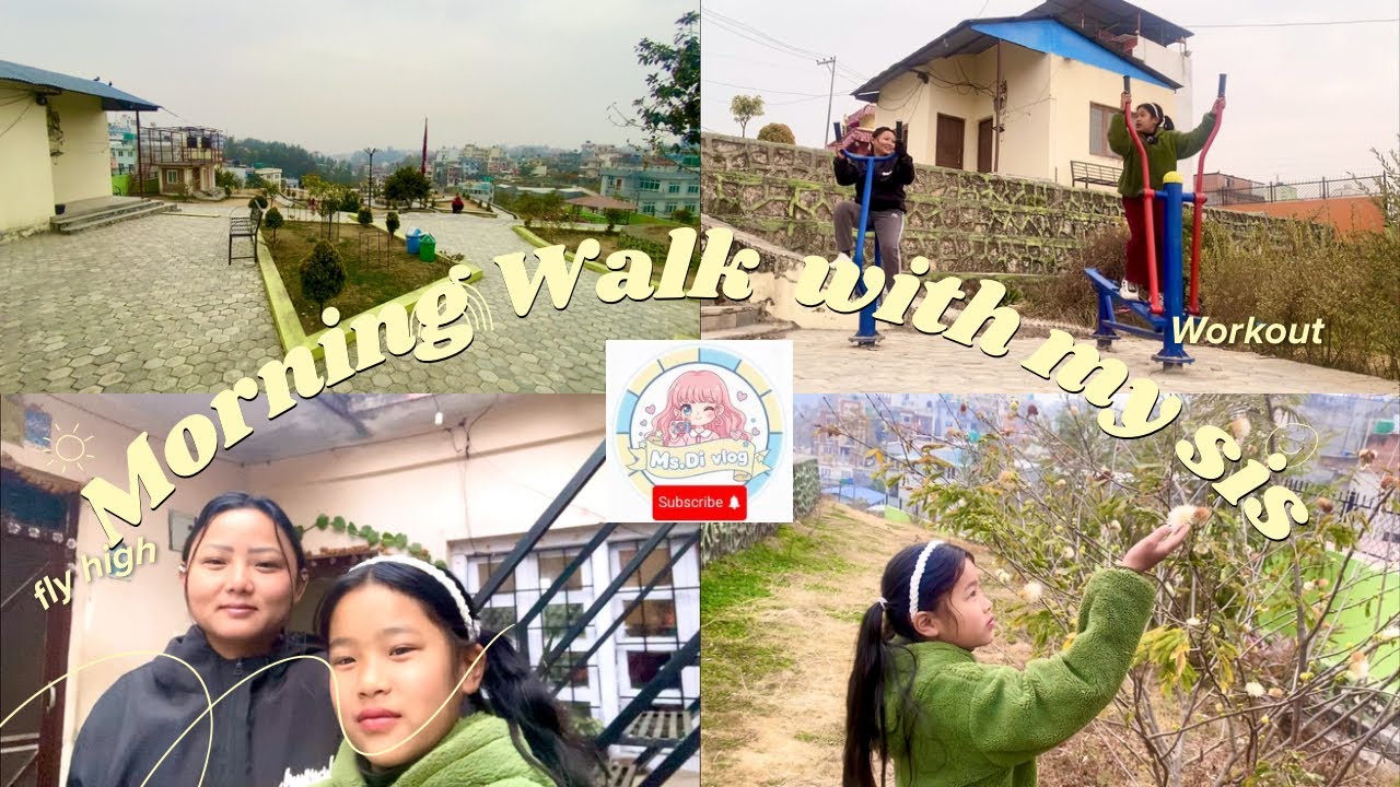 Winter Morning Walk With My Little Sister | Park Walk & Fun Gym
