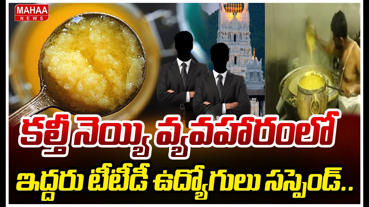 కల్తీ నెయ్యి వ్యవహారంలో ఇద్దరు టీటీడీ ఉద్యోగులు సస్పెండ్..! | Tirumala Laddu Issue | Mahaa News