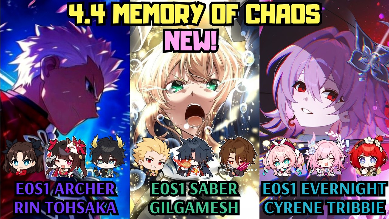 E0 Archer x E0 Saber x E0 Evernight | NEW 4.4 Memory of Chaos Starward Mode | Honkai Star Rail