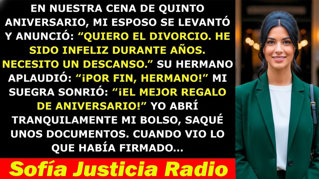 Mi Esposo Dijo “Quiero el Divorcio” en Nuestro Aniversario — Pero Cuando Vio Lo Que Firmé Esa Mañana