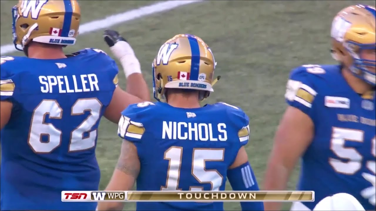 Winnipeg Blue Bombers Matt Nichols All Touchdowns As A Blue Bomber