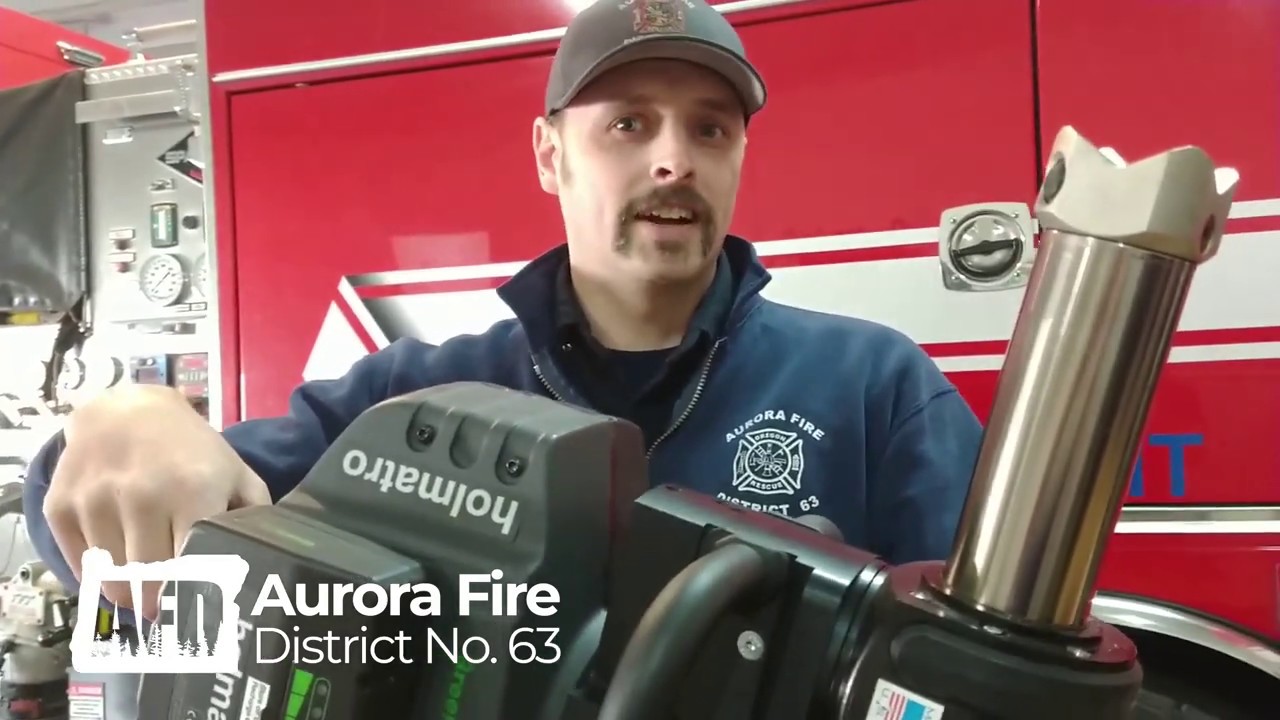 Aurora Fire District Demonstrates New, Battery-Powered Hydraulic Rescue Tools