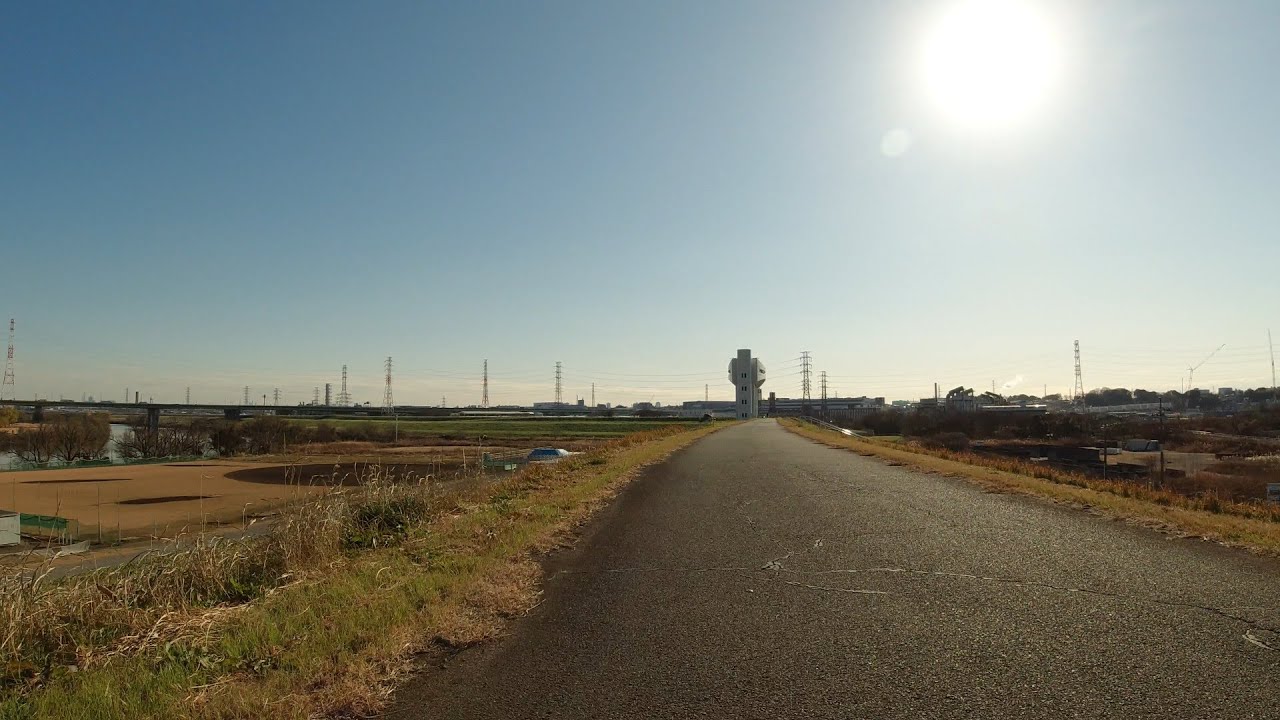 Bike Touring Japan Cycling From Jisui Bridge to Asaka Water Gate near Tokyo Winter （自転車で治水橋から朝霞水門まで）