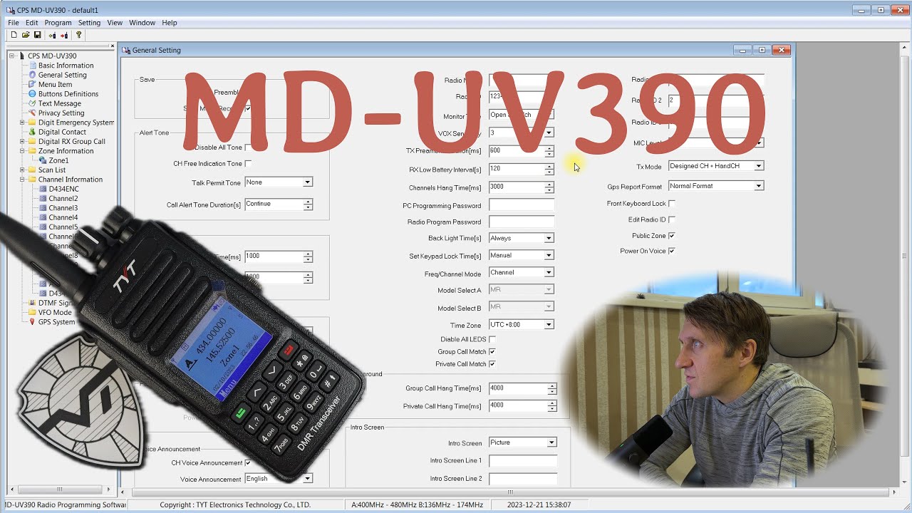 TYT MD-UV390 DMR. Программирование и настройка радиостанции