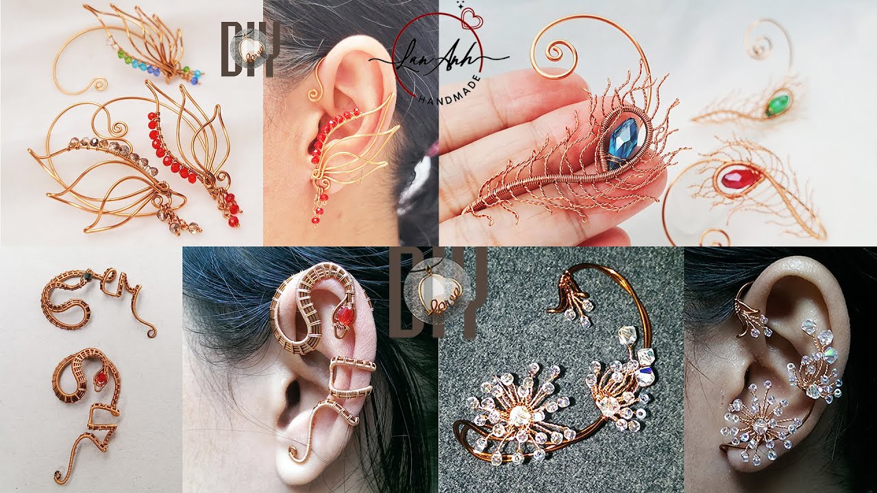 (Part 1) 8 Making impressive earcuff | tutorial on how to make your own jewelry from copper wire