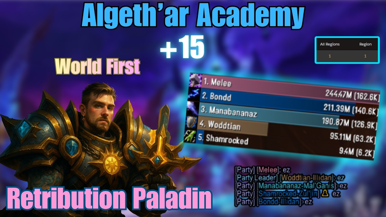 World First Algeth'ar Academy +15 | Templar Retribution Paladin | Midnight Season 1