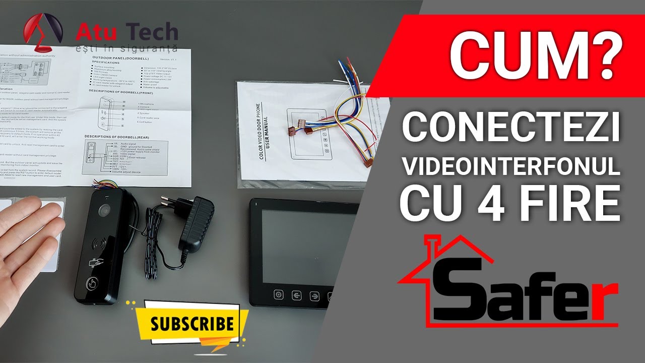 Cum se conecteaza videointerfonul Safer pe 4 fire?