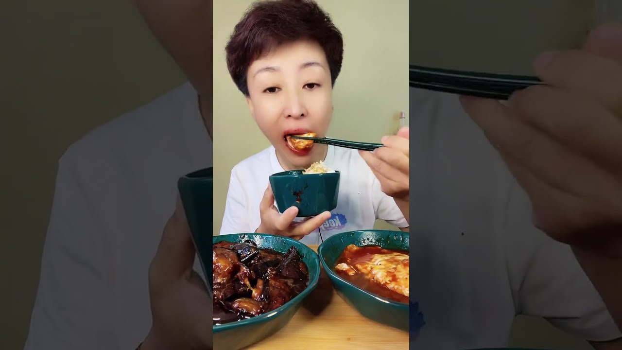 《Mukbang 》egg and eggplant