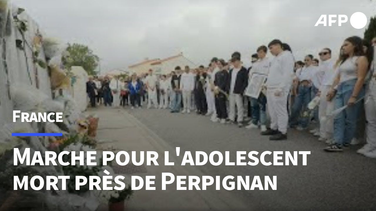 Marche blanche pour l'adolescent retrouvé mort près de Perpignan | AFP Images