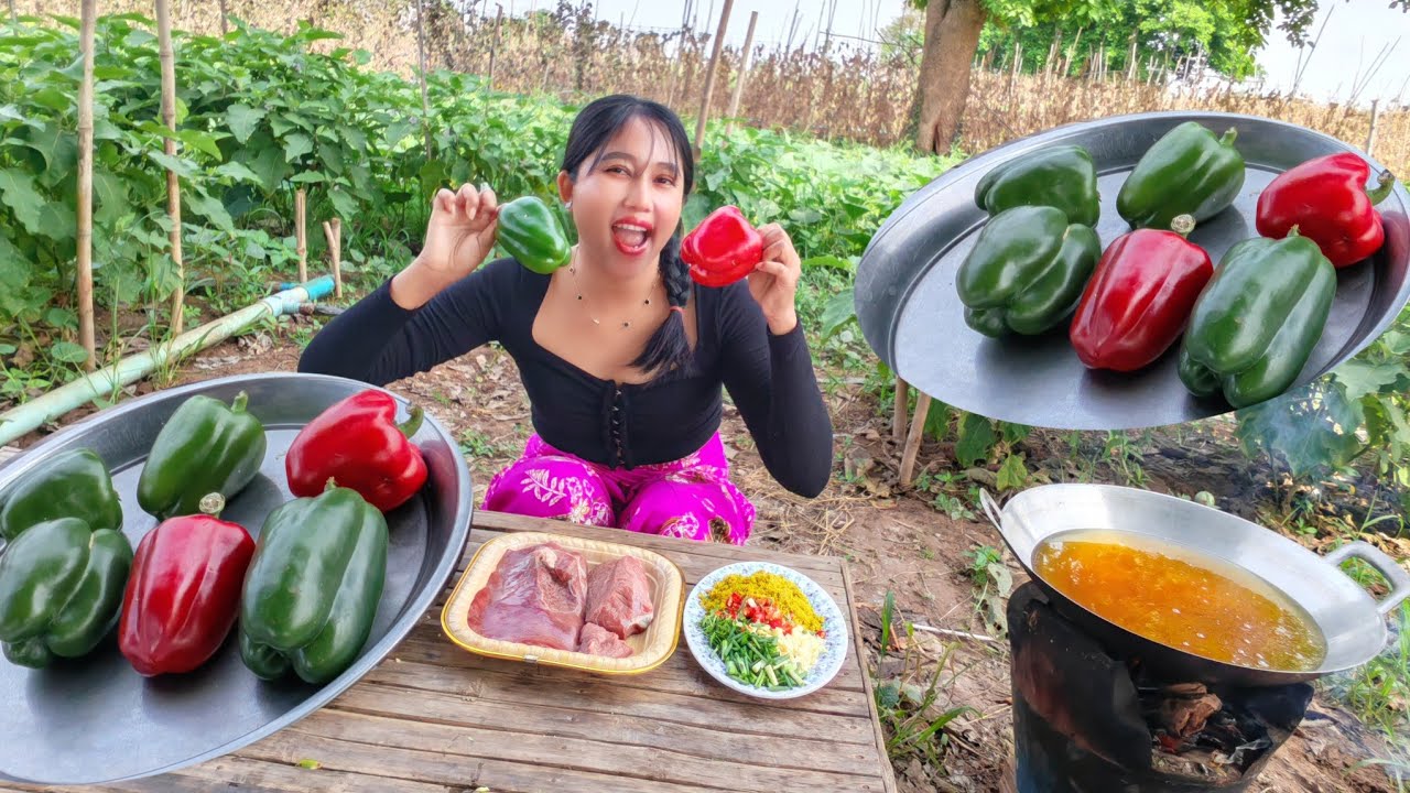 😋🫑How to cook chili peppers with beef​#cooking #food #delicious #eating #recipe #yummy #streetfood 🥰