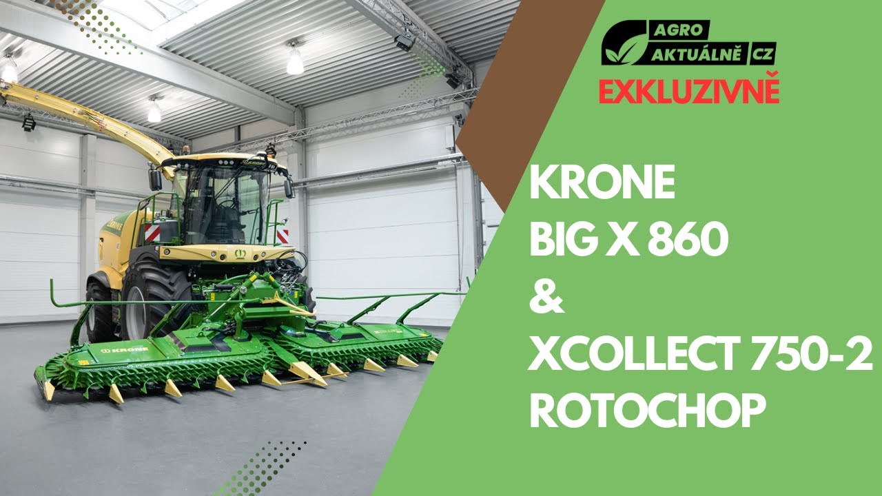 Řezačka KRONE BiG X 860 s novým motorem a KRONE XCollect 750-2 RotoChop