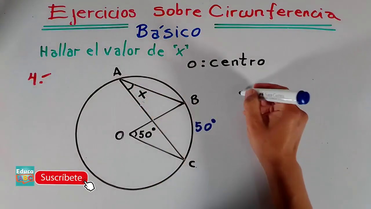 Ejercicios básicos de circunferencia utilizando fórmulas y propiedades