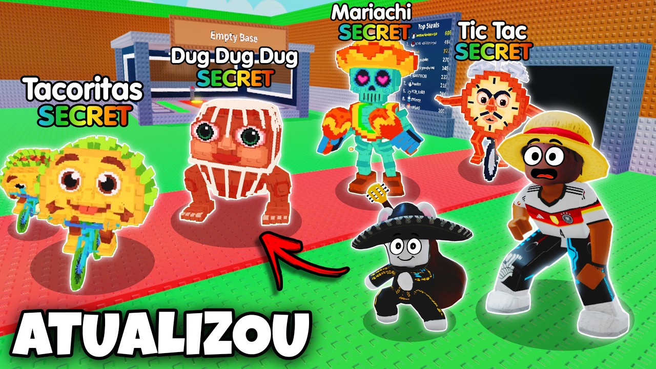 LOS TACORITAS, TICTAC SAHUR e NOVOS BRAINROTS na ATUALIZAÇÃO do ROUBE O BRAINROT!