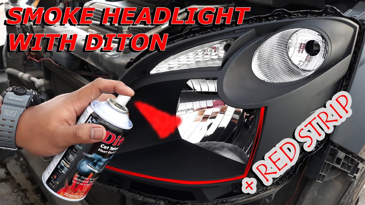 Custom Car Headlight With Red Strip