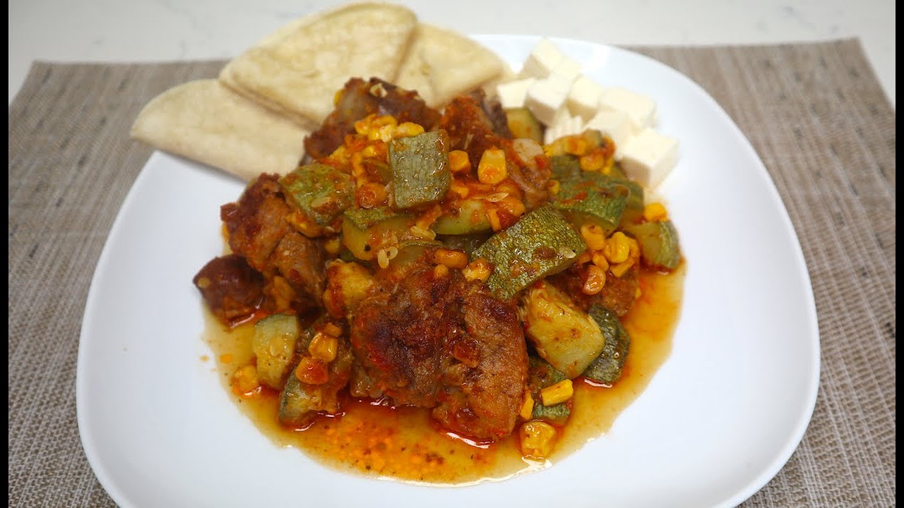Costillas de Puerco con Calabacitas Mexicanas Receta