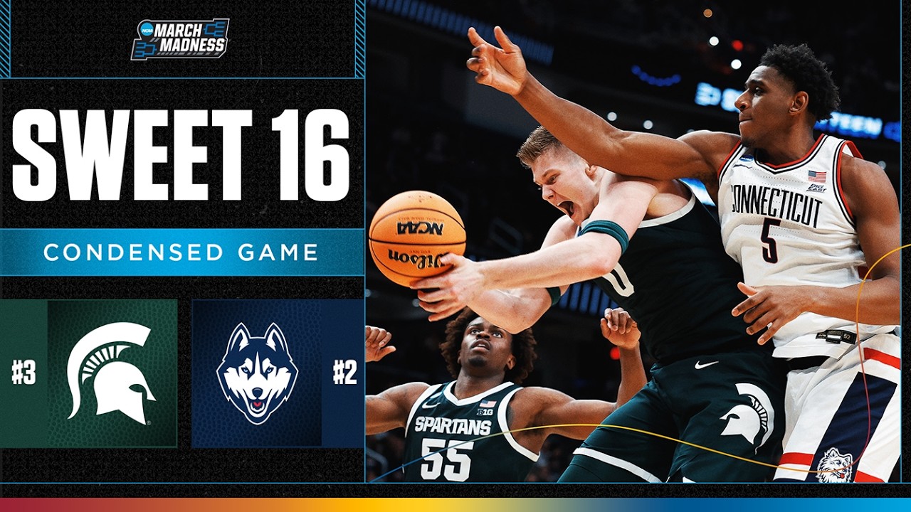 UConn vs. Michigan State - Sweet 16 NCAA tournament extended highlights