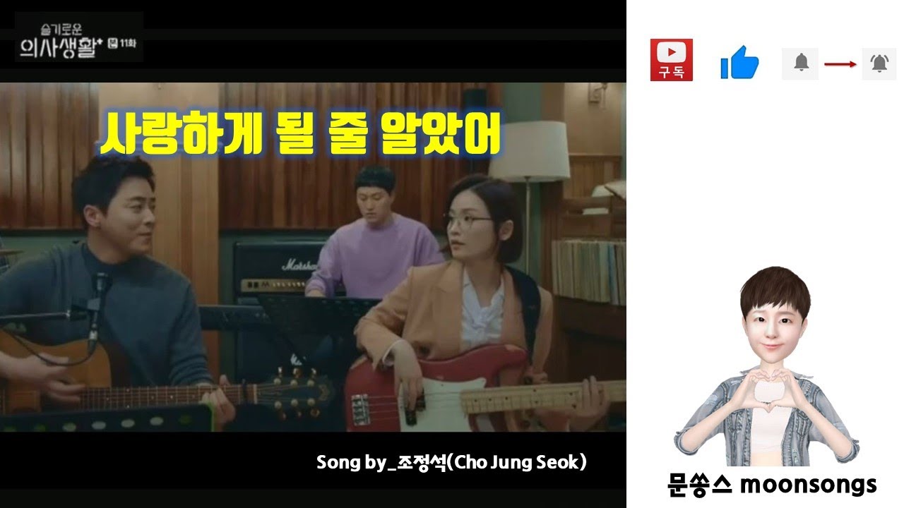 (가사)사랑하게 될 줄 알았어/ 슬기로운 의사생활ost Song by_조정석(Cho Jung Seok)