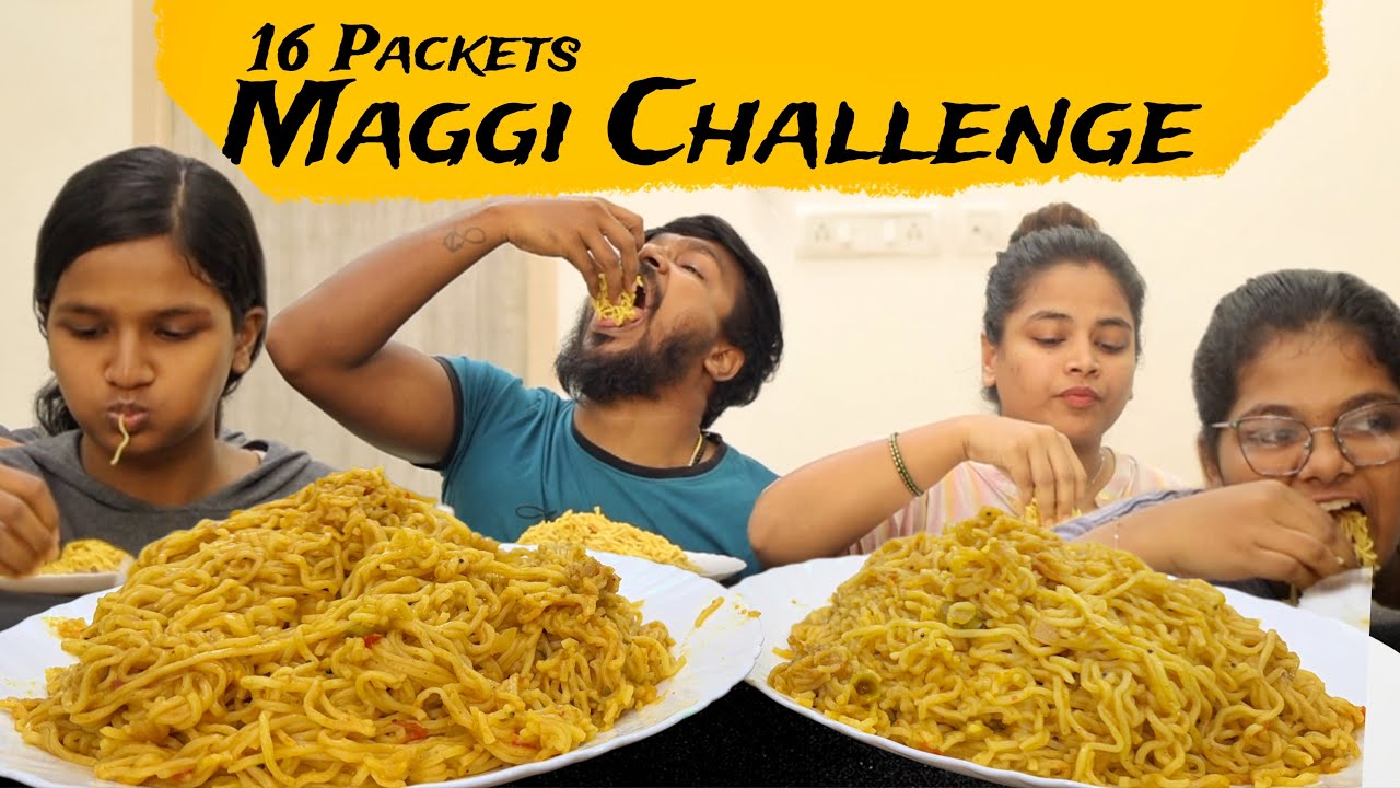 Extreme 16 Packet Maggi Eating Challenge 😍 With ASMR