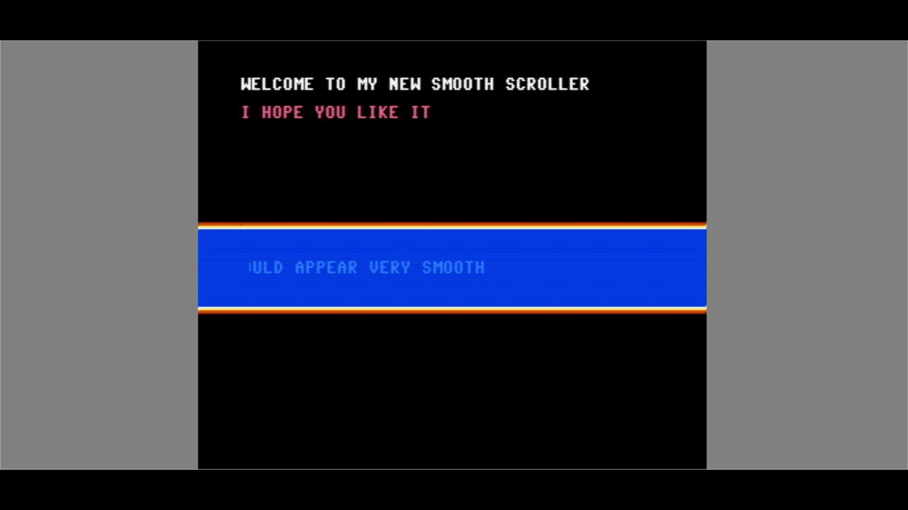 Commodore 64 IRQ Lesson 2 : Raster bars and Smooth Scrolling