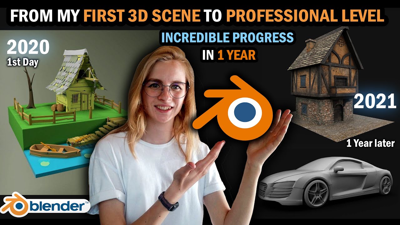 My 1 YEAR BLENDER Progression | 1 year of learning 3d modeling in 5 minutes | CG Bird