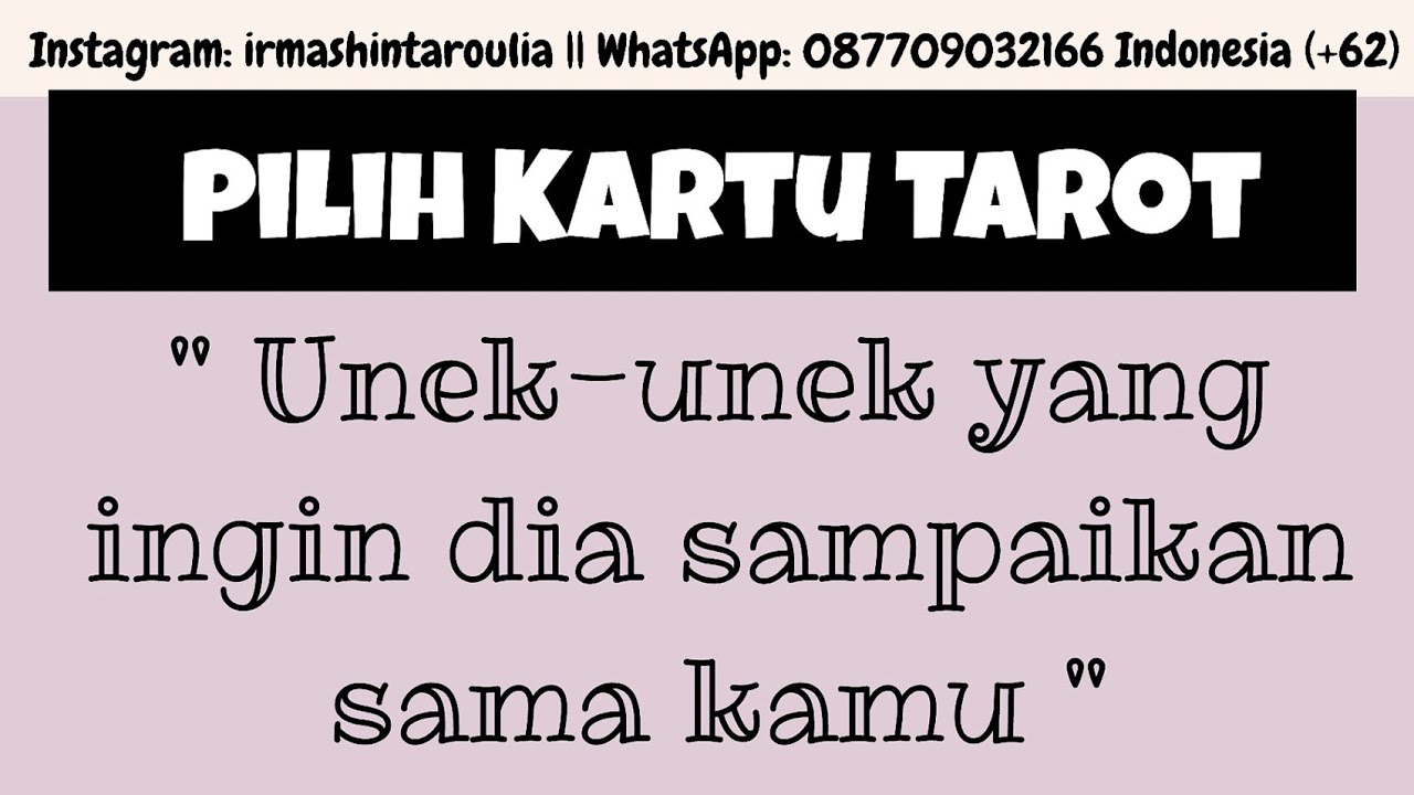 💙 Pilih Kartu Tarot 💜 Unek-unek yang ingin Dia sampaikan sama kamu..