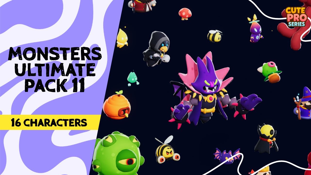 You need to get Monsters Ultimate Pack 11 Cute Pro Series now! 800+ game ready assets | Unity, FAB