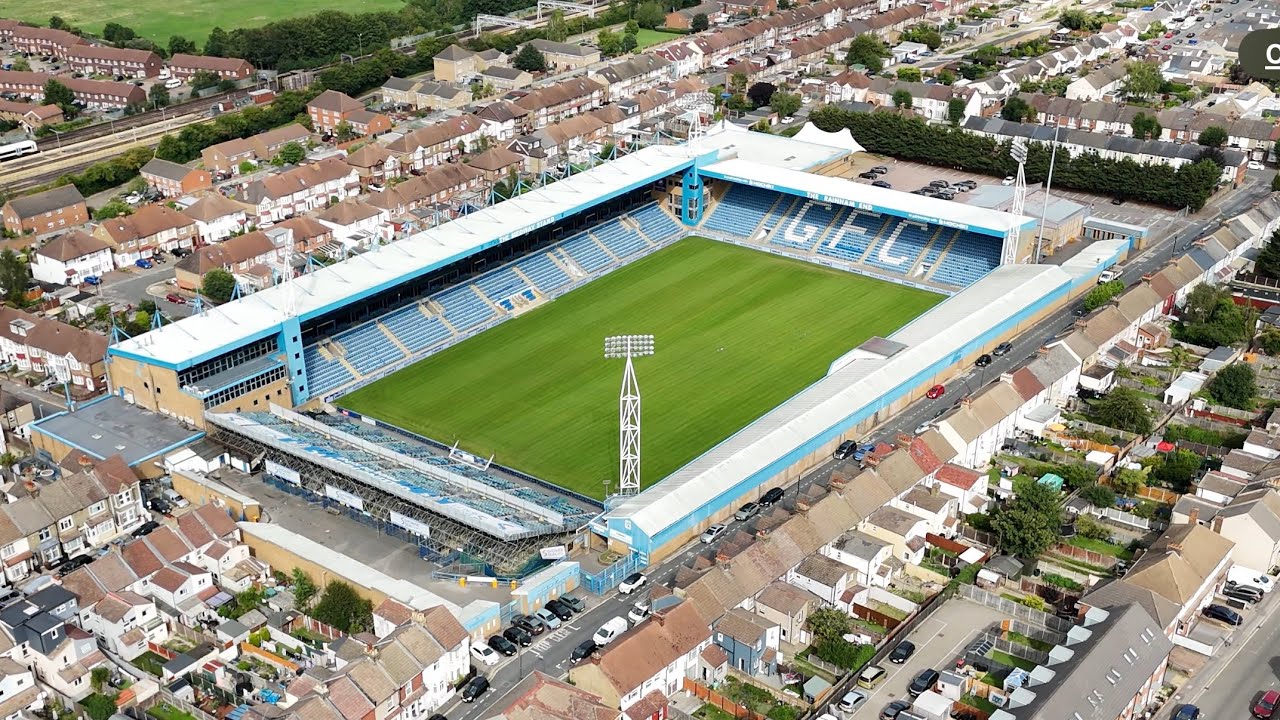 Gillingham FC the Priestfield Stadium by Drone