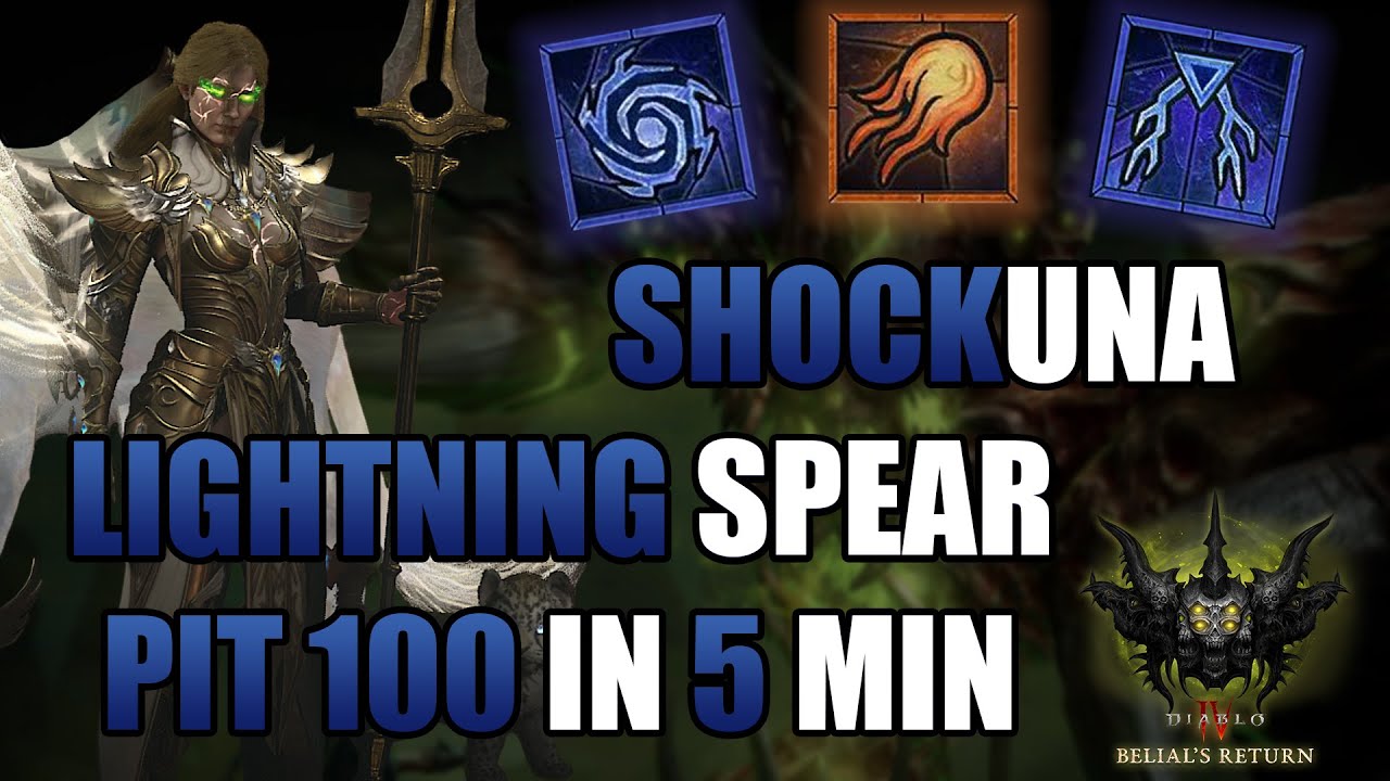 Shockuna Lightning Spear Pit 110 in 5min - S8 Diablo 4