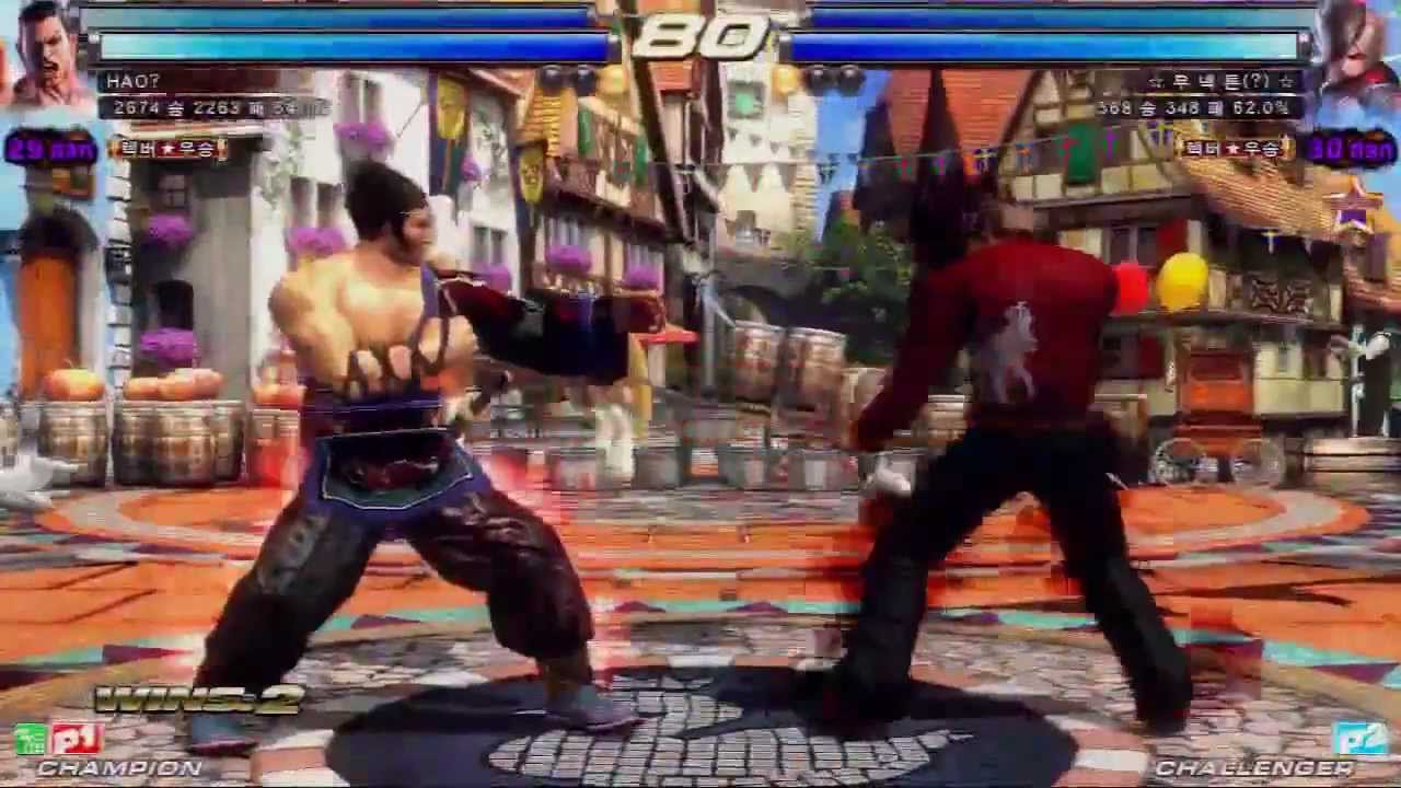 Tekken Tag 2 Unlimited Knee (Lars/Hwoarang) vs Hao (Feng/Jin) part 1