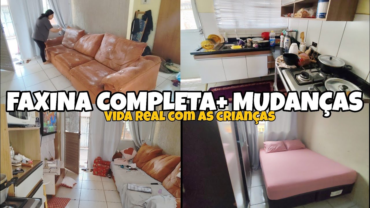 FAXINA COMPLETA NA CASA TODA/ JOGUEI ÁGUA EM TUDO+REALIDADE COM 4CRIANÇAS.#faxina 