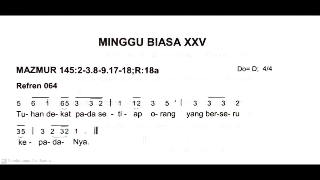 [Edisi Baru] Minggu, 20 September 2026 - MINGGU BIASA XXV (Dua Puluh Lima) - Mazmur Tanggapan Thn A