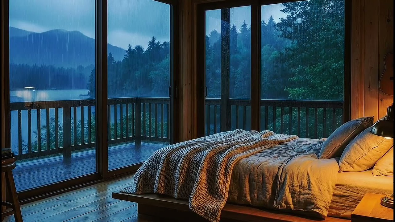Heavy Rain in a Cozy Bedroom 🌧️ Relaxing Rain Sounds for Sleep, Study & Calm