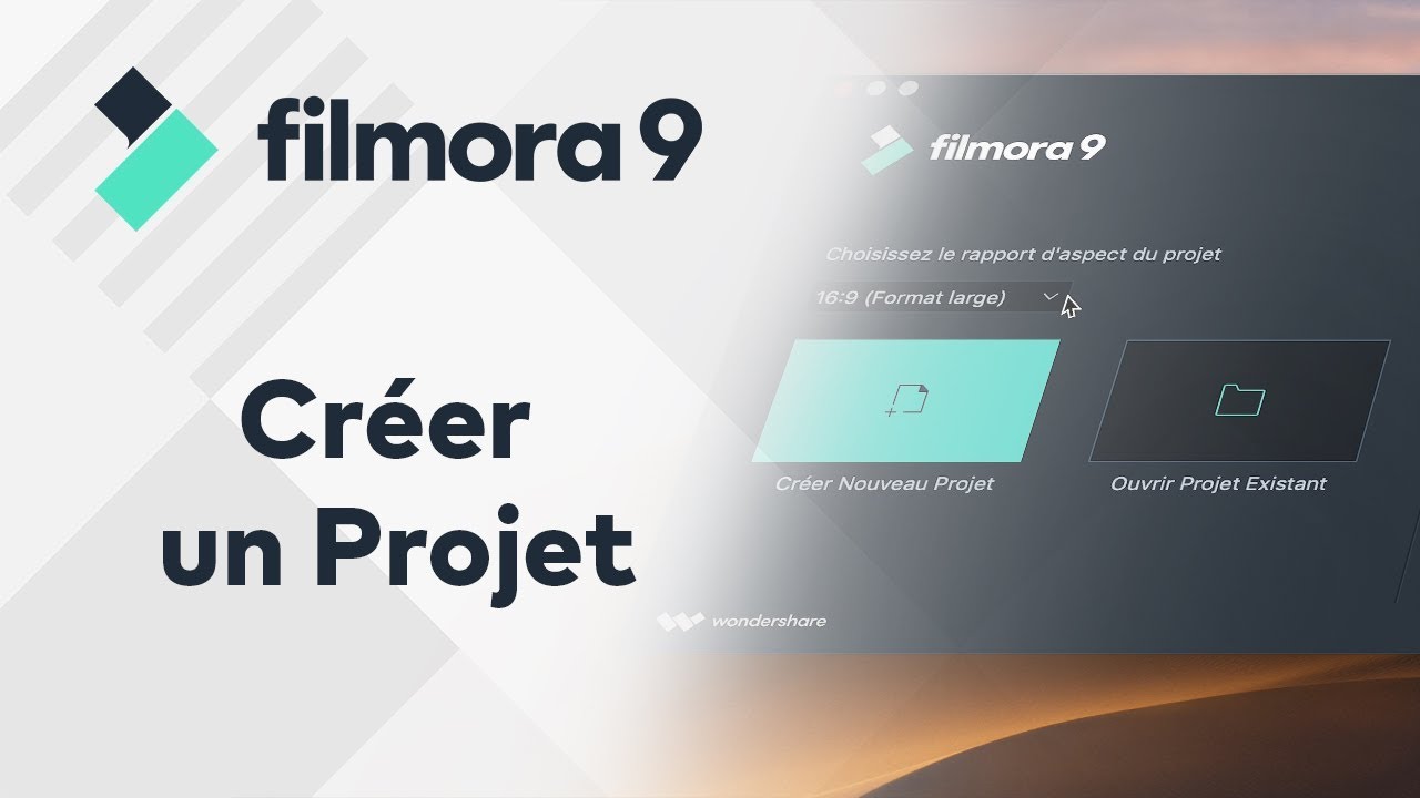 Tuto débutant Filmora9 - Créer un projet