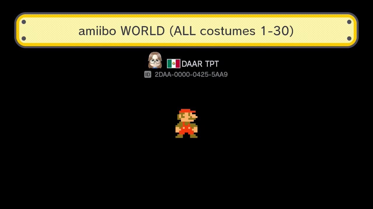 Mario Maker - amiibo WORLD (153 mini-levels for ALL 153 costumes)