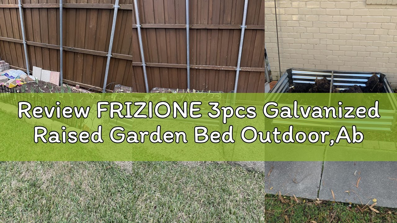 Review FRIZIONE 3pcs Galvanized Raised Garden Bed Outdoor,Above Ground Garden Bed for Vegetable,Meta