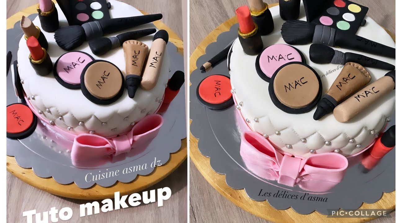 Tuto gâteau maquillage / makeup cake 💄💄👑💄💄 قاطو مكياج