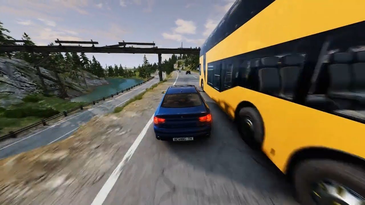 Realistic highway overtaking accidents - BeamNG DRIVE | beamng