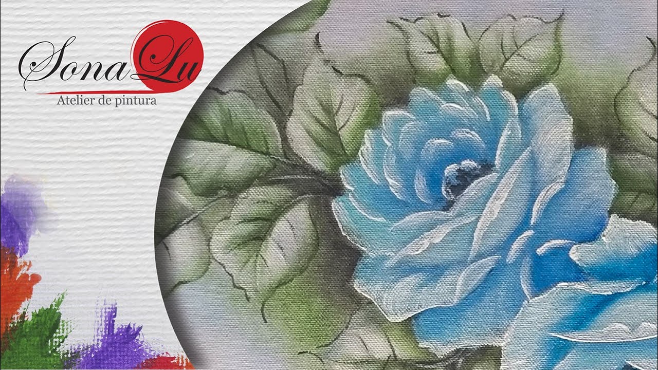 Aula 519 - Rosas Azuis em Pano de Prato