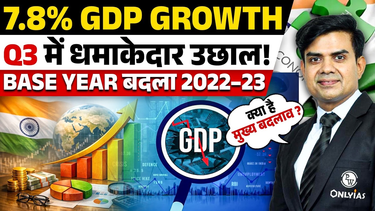 India’s GDP Jumps to 7.8%! 😳|  Big Q3 Growth | Base Year Changed to 2022–23 Explained #upsc