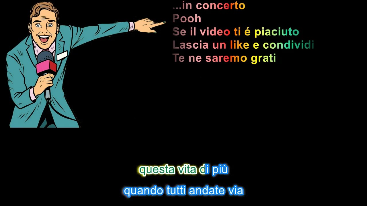 ...in concerto Pooh con testo scorrevole
