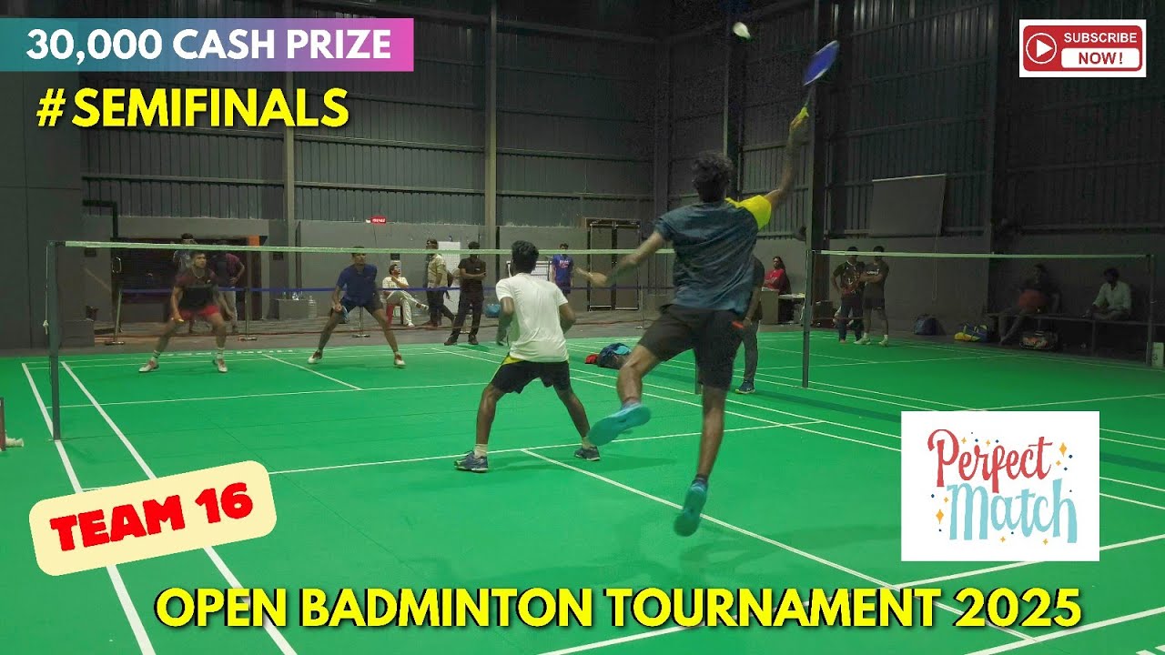KALAIYARASAN/LOKESH vs KARTHIKRAJA/SRIHARI | MATCH 16 OPEN BADMINTON TOURNAMENT - MD SEMIFINALS
