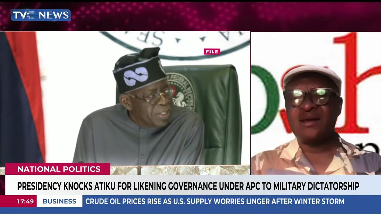 Presidency Knocks Atiku For Likening Governance under APC To Military Dictatorship