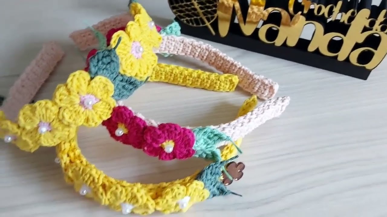 TIARA BELA ,tiara de crochê por @CrochedaNanda ,PASSO A PASSO faça a sua também #crochedananda