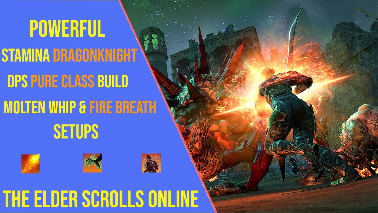 Best Stamina Dragonknight DPS Pure Class Build for ESO Update 49!