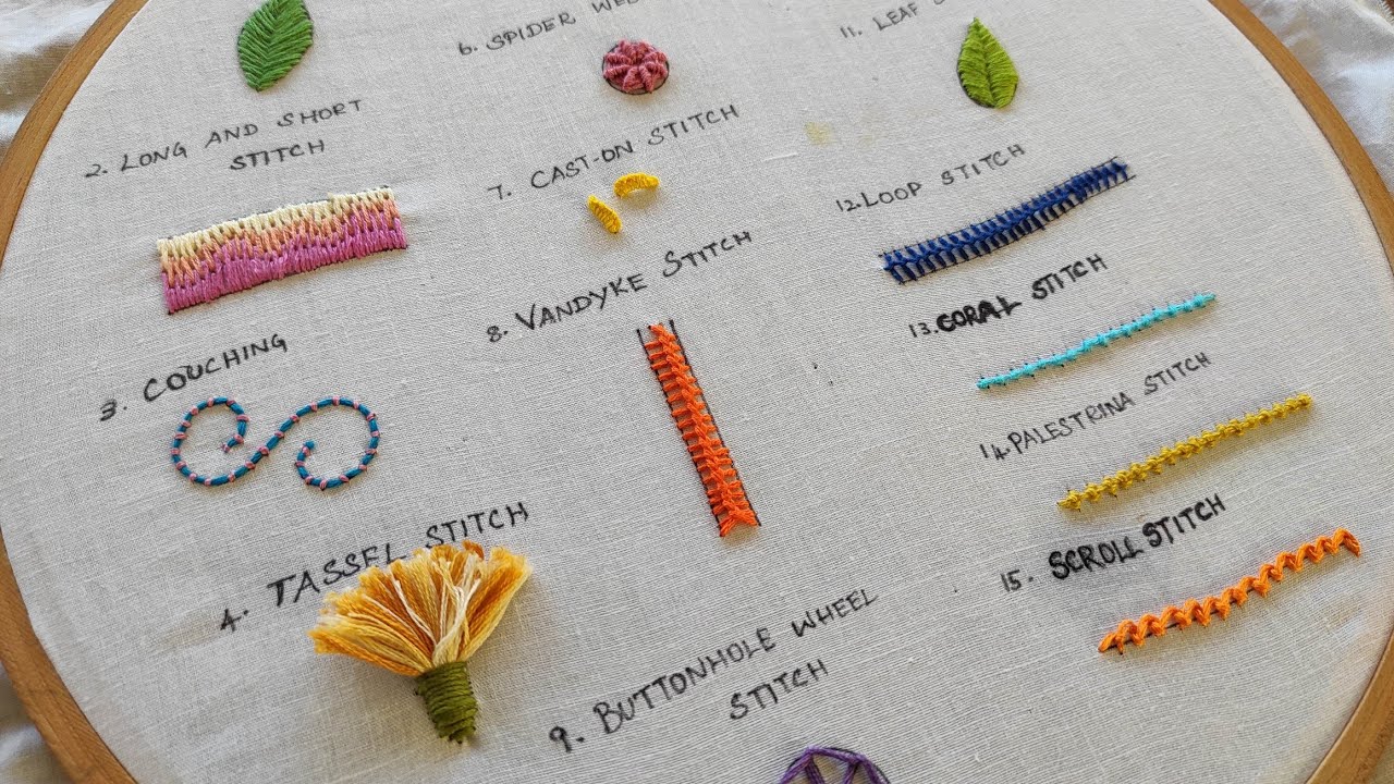 15 Basic Hand Embroidery Stitches for Absolute Beginners - Part 2