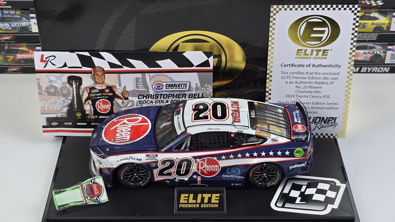NASCAR Diecast Review Christopher Bell 2024 Coke 600 Race Win Elite Premier.