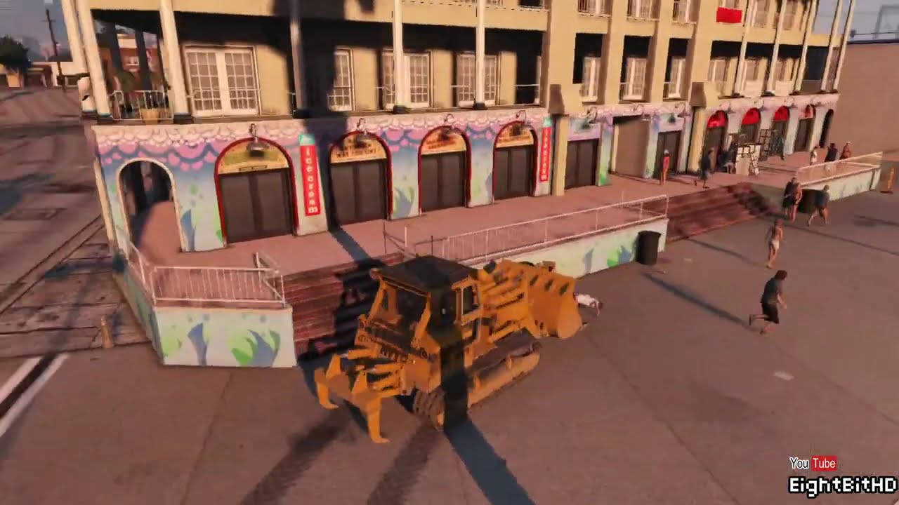 GTA 5 100 Tons Bulldozer Beach Rampage HD Grand Theft Auto 5
