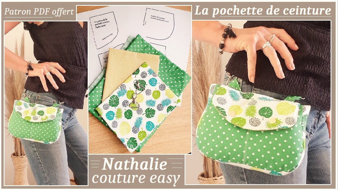 DIY couture pour la petite pochette de ceinture avec patron PDF/ Nathalie couture easy