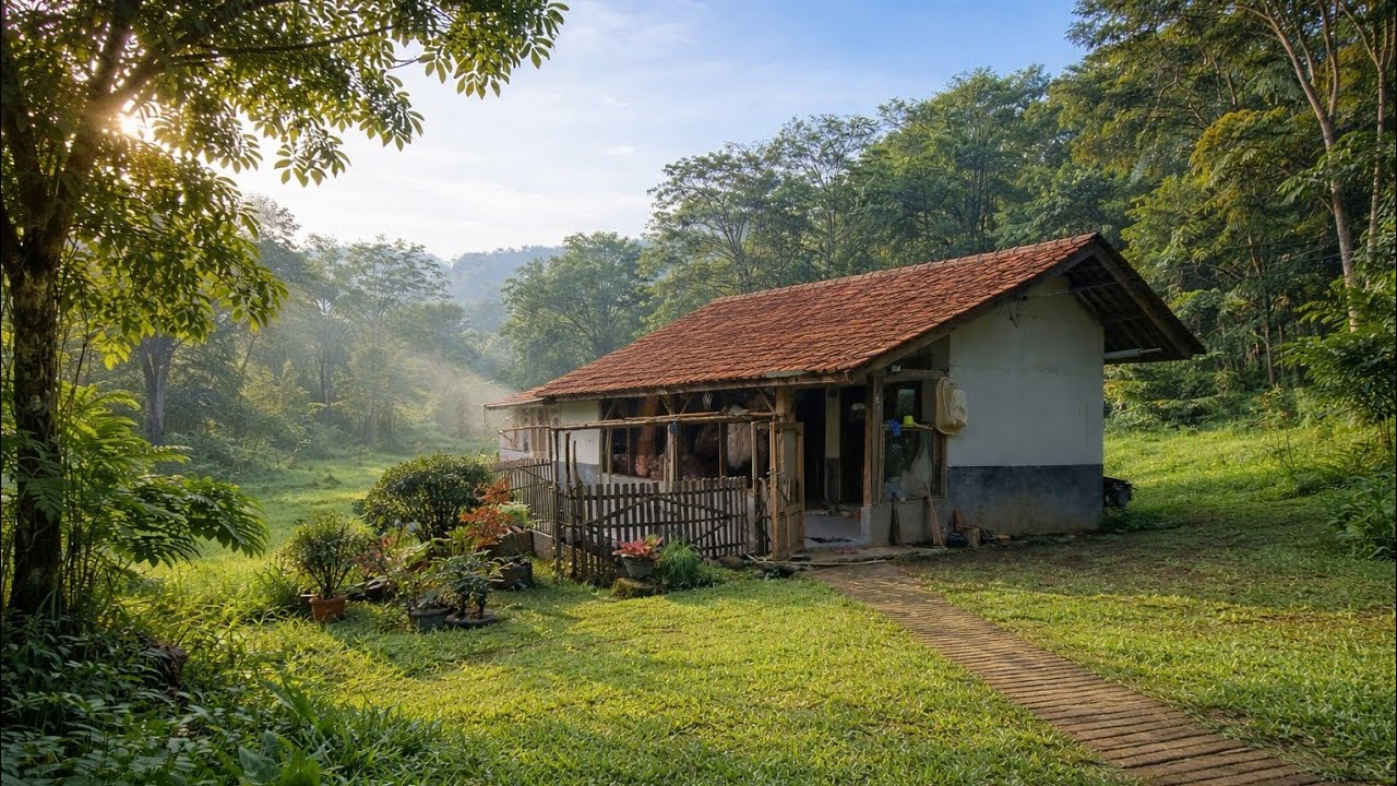 Impian Di Masa Tua‼️ Hidup Damai Di Desa, Tinggal Di Rumah Unik Dengan Halaman Super Bersih